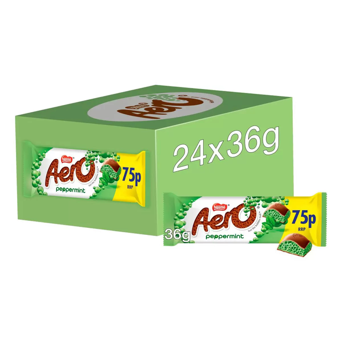 Nestle Aero Bubble Peppermint Chocolate Bar 24 x 36g
