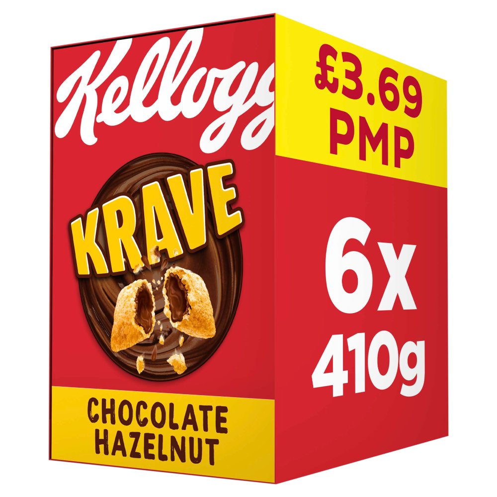 Kellogg's Krave Chocolate Hazelnut Breakfast Cereal 6x410g