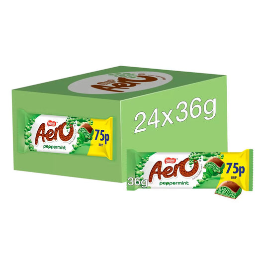 Nestle Aero Bubble Peppermint Chocolate Bar 24 x 36g