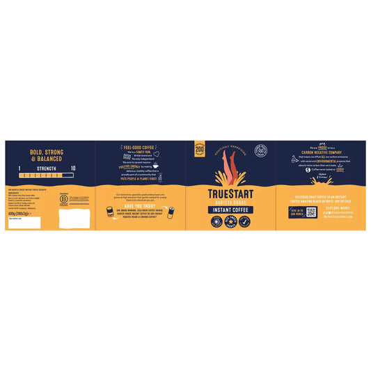 TrueStart Barista Grade Instant Coffee Sticks, 4 x 200 x 2g