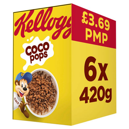Kellogg's Coco Pops Breakfast Cereal 6x420g