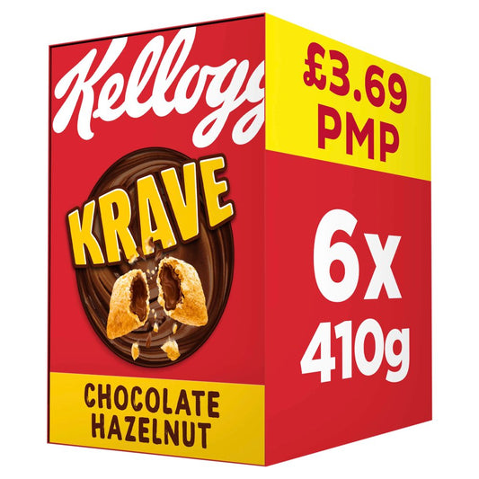 Kellogg's Krave Chocolate Hazelnut Breakfast Cereal 6x410g